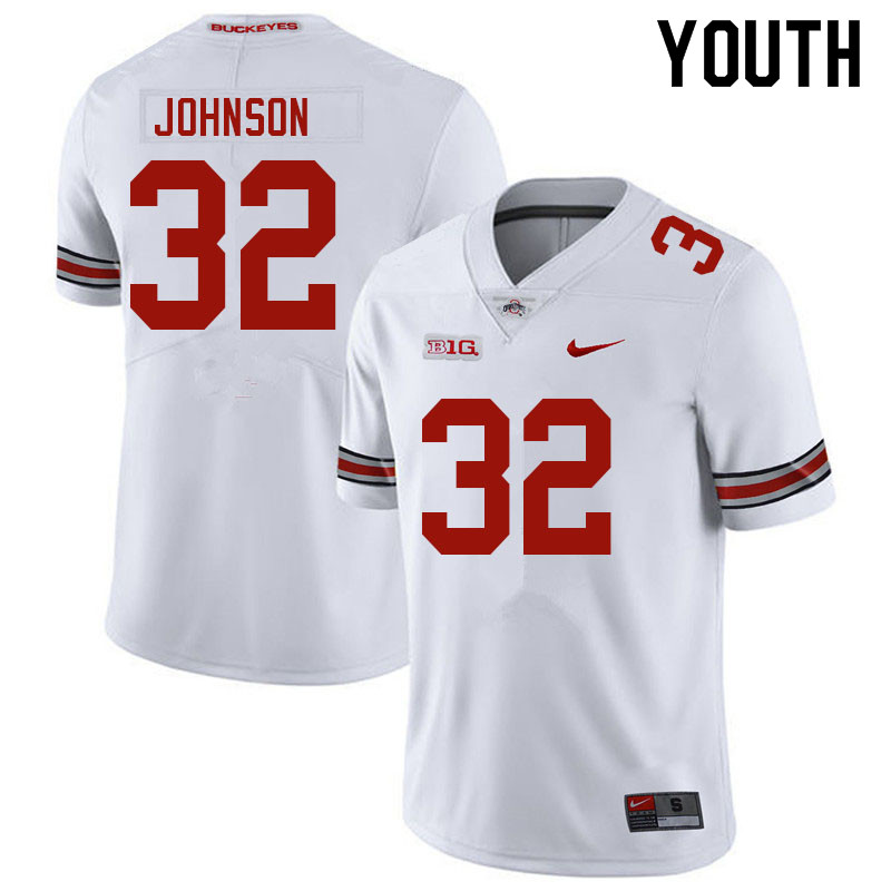 Youth Nike Ohio State Buckeyes Jakailin Johnson #32 White NCAA Authentic Stitched College Football Jersey EWV52V6G